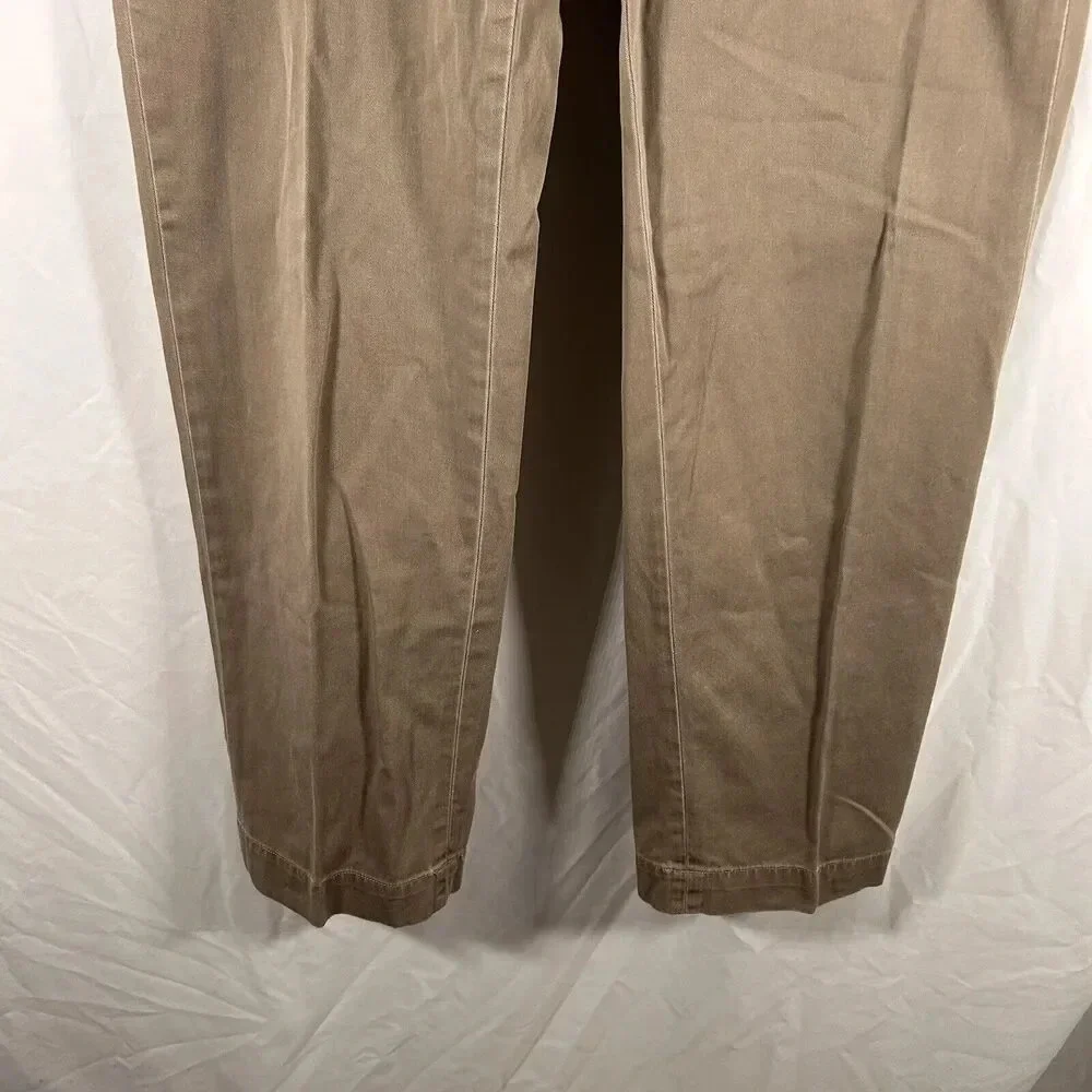Polo Ralph Lauren Khaki Pants Men 34x32 Beige Classic Fit Button Zip 100% Cotton